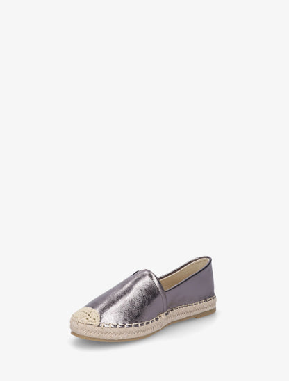 Espadrilles plates en simili nacré - Gris métallisé - 3