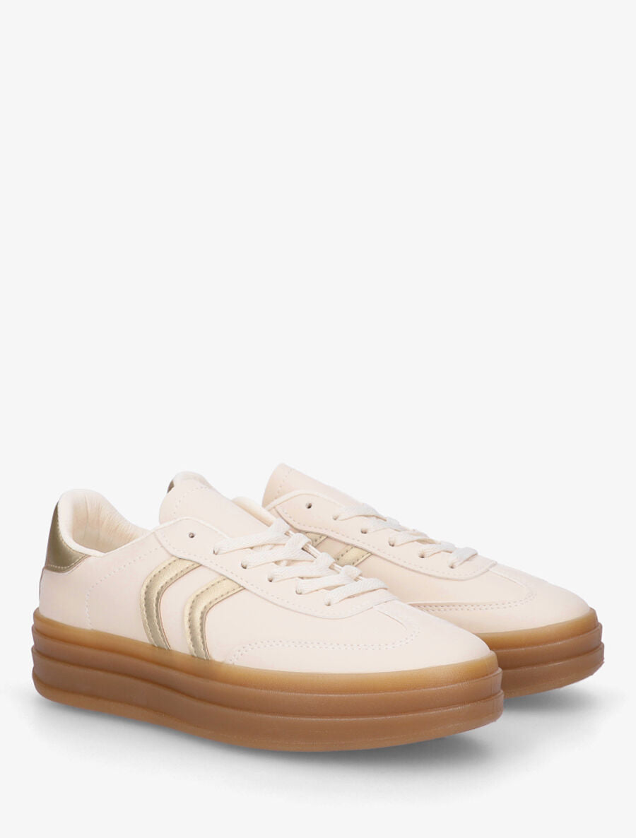 Baskets à bandes contrastantes - Or/beige - 4