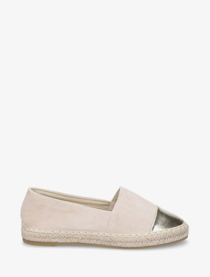 Espadrilles en suédine et simili - Beige - 5