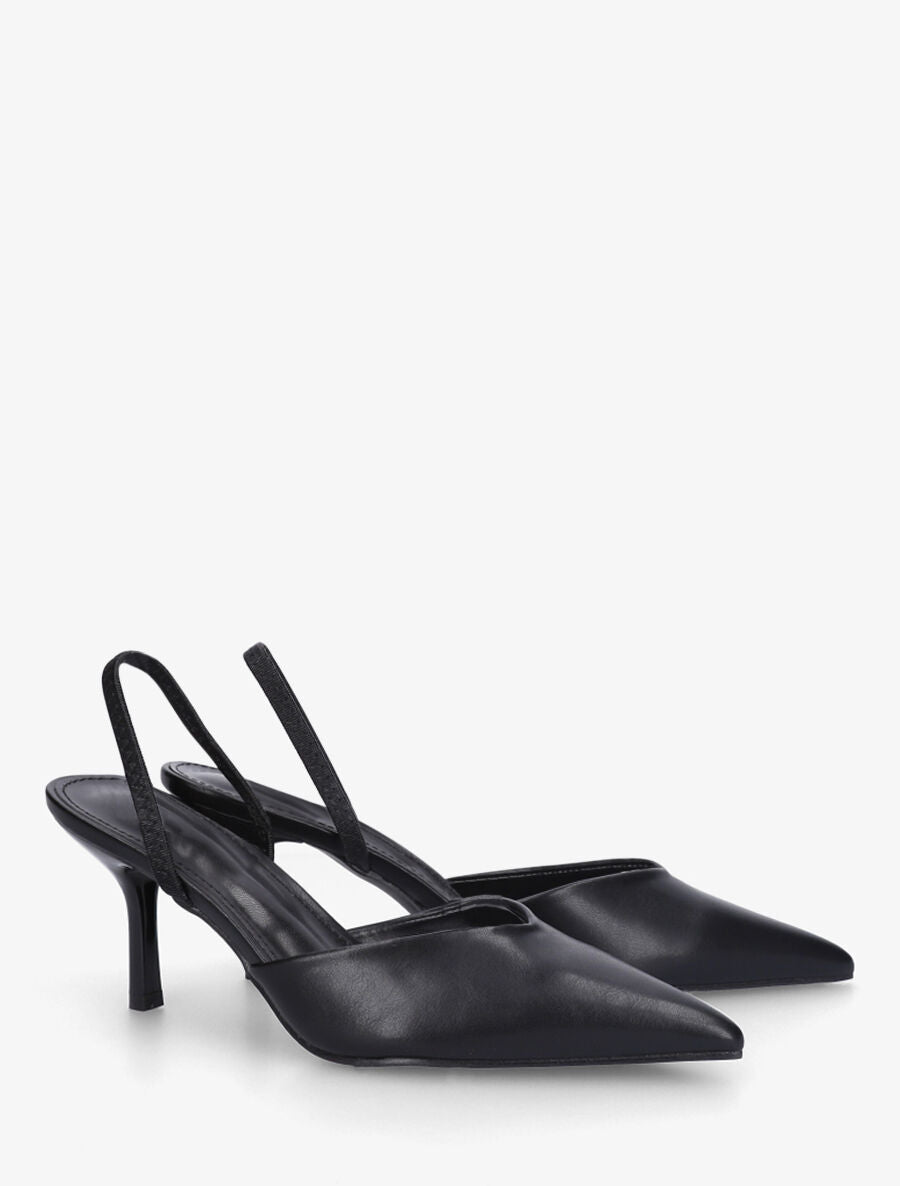 Escarpins à bouts pointus et bride élastiquée - Noir - 4