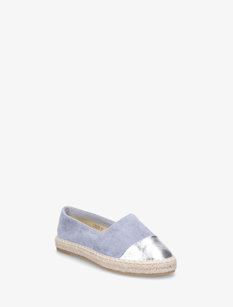 Espadrilles en suédine et simili - Bleu - 2