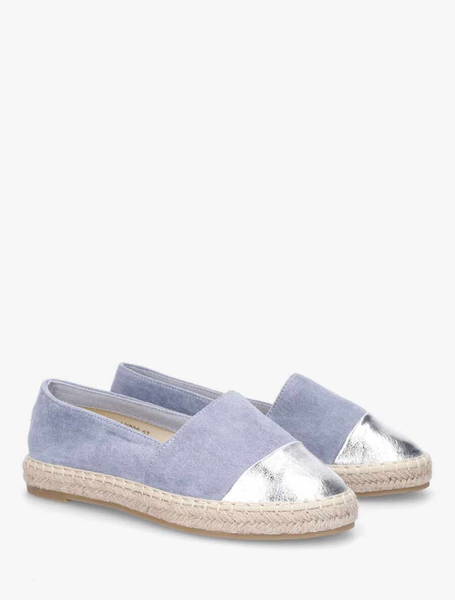 Espadrilles en suédine et simili - Bleu - 4