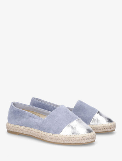 Espadrilles en suédine et simili - Bleu - 4