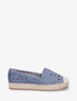 Espadrilles plates en suédine motif floraux - Bleu - 1