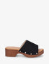 Mules style sabot en suédine - Noir - 5
