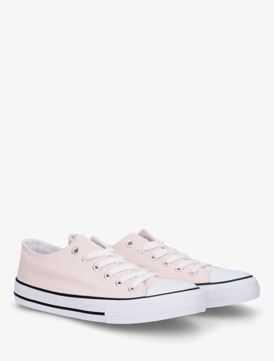 Baskets basiques en toile - Rose pâle - 4