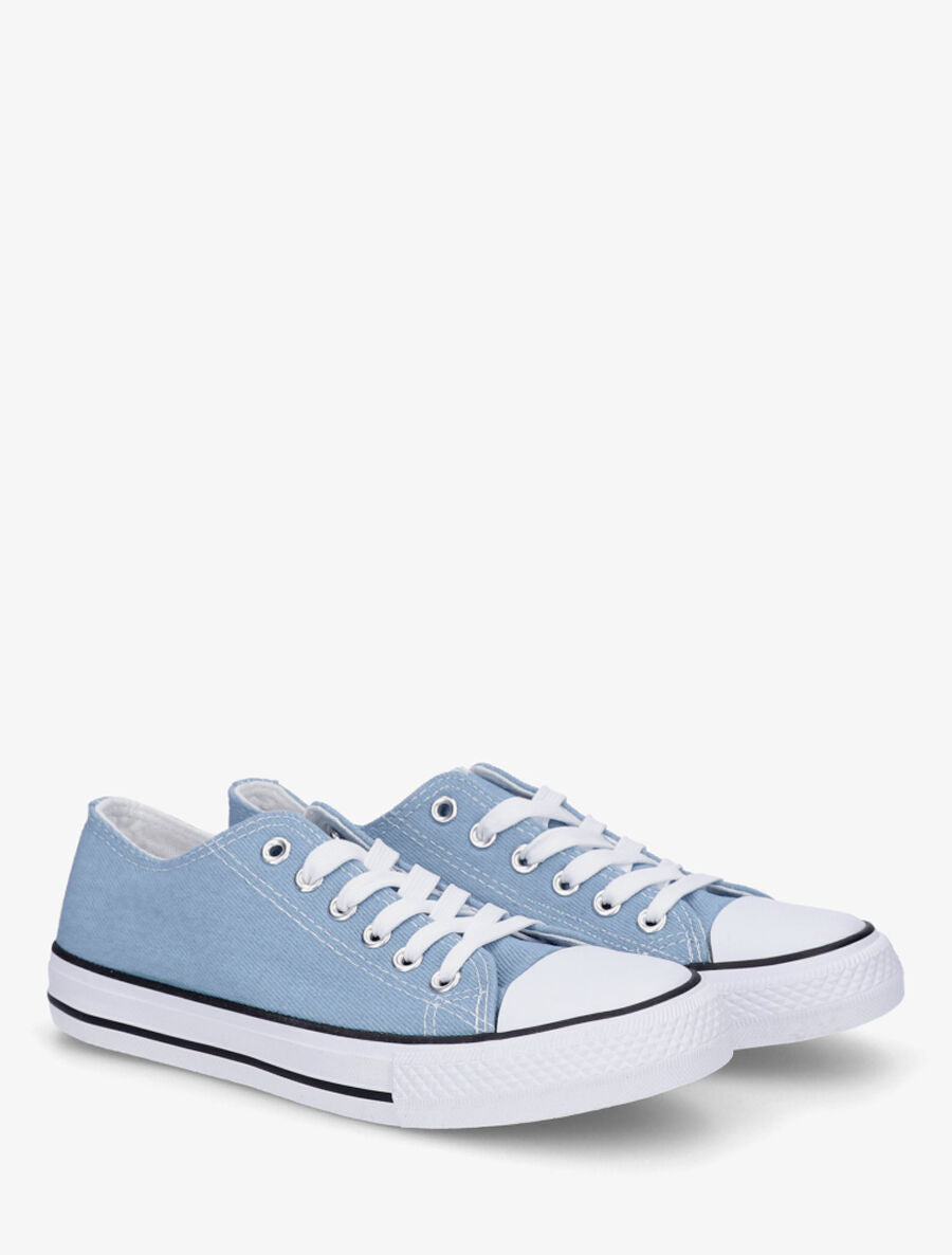 Baskets basiques en toile - Bleu denim - 4