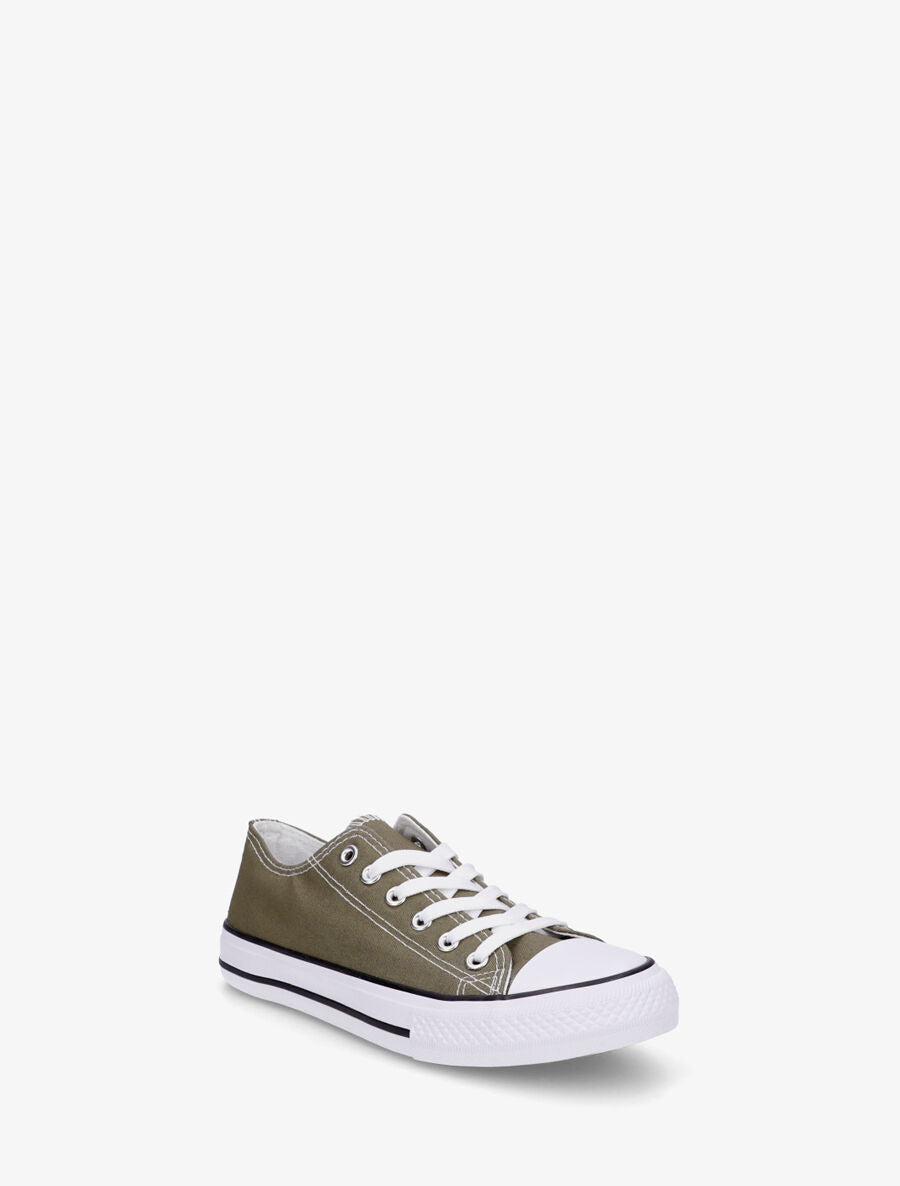 Baskets basiques en toile - Kaki - 2