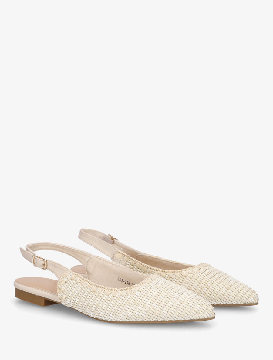 Ballerines pointues effet osier - Beige - 4