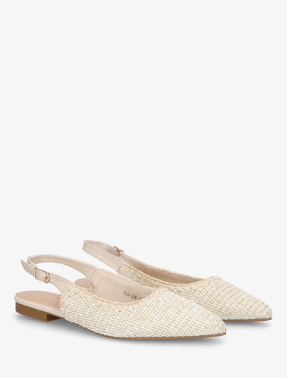Ballerines pointues effet osier - Beige - 4