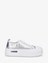 Sneakers nacrées à empiècement métal - Argent - 5