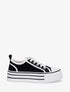 Sneakers à plateforme et œillets strassés - Noir - 1