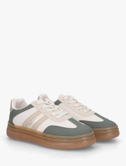 Sneakers à semelle épaisse - Kaki - 4