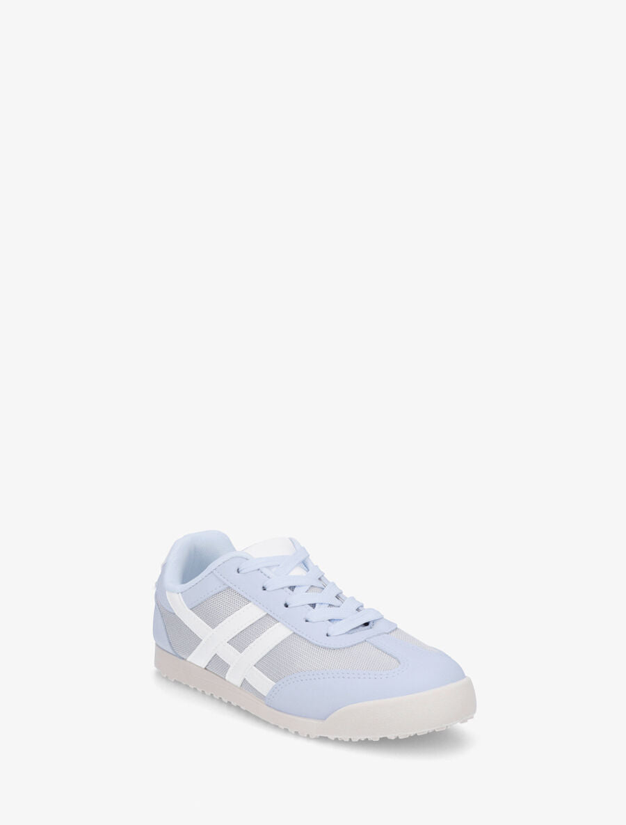 Sneakers plates à empiècement mesh - Bleu ciel - 2