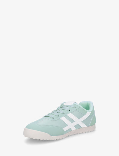 Sneakers plates à empiècement mesh - Vert d&