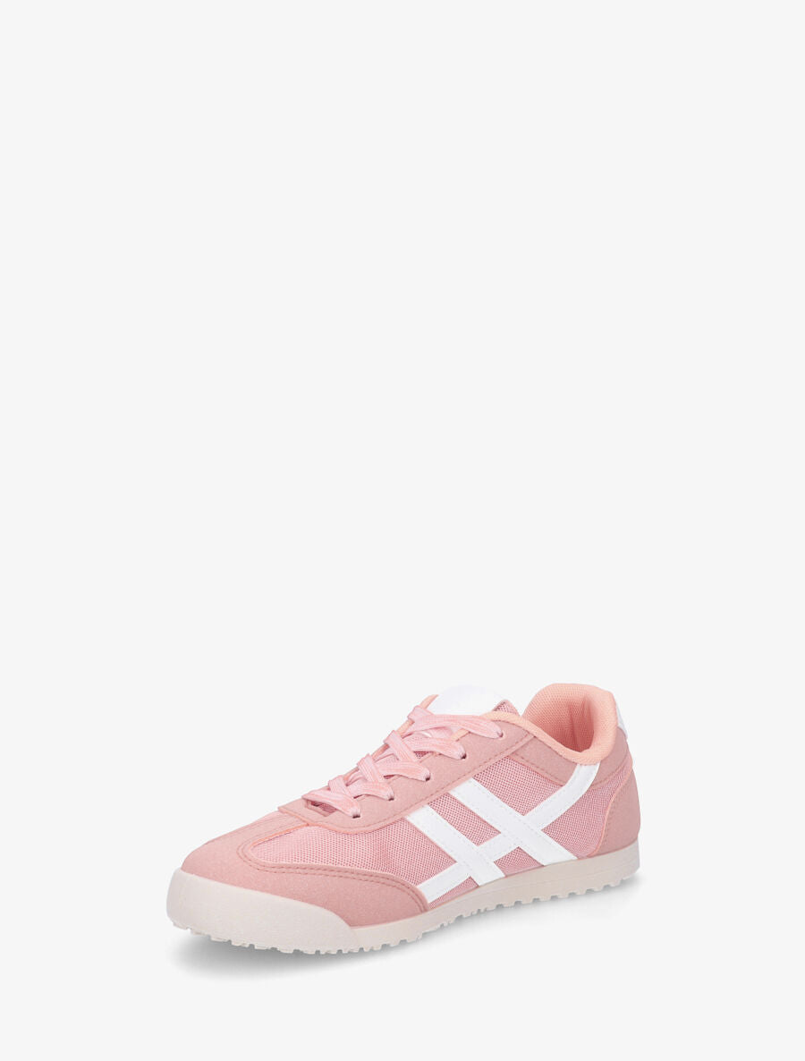 Sneakers plates à empiècement mesh - Rose - 3