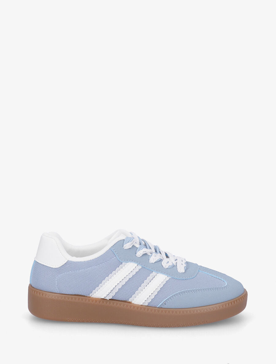 Sneakers en mesh et semelle en caoutchouc - Bleu - 5