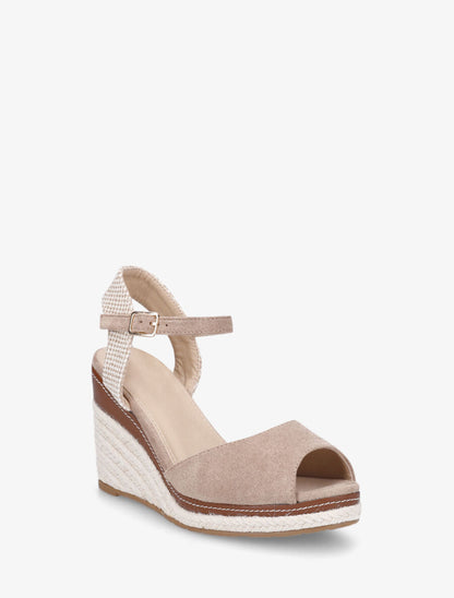 Sandales à talon et bout ouvert - Taupe - 2