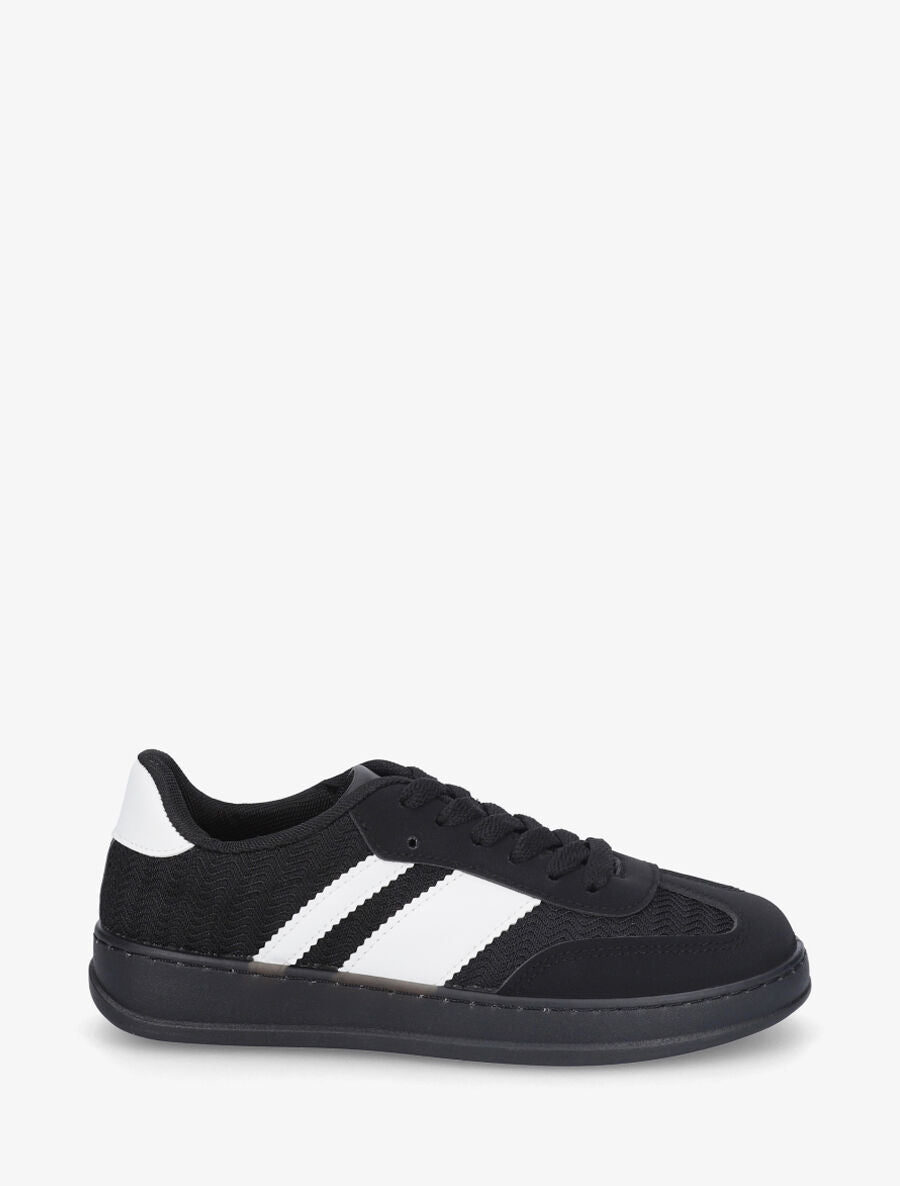 Sneakers bimatière et colorées - Noir - 1