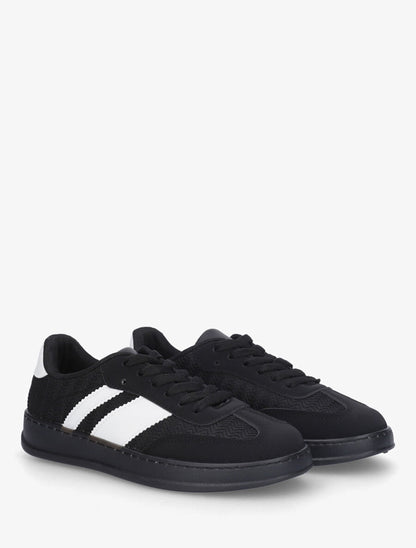 Sneakers bimatière et colorées - Noir - 4