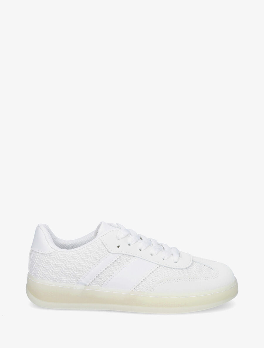 Sneakers bimatière et colorées - Blanc - 5