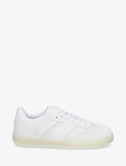 Sneakers bimatière et colorées - Blanc - 5