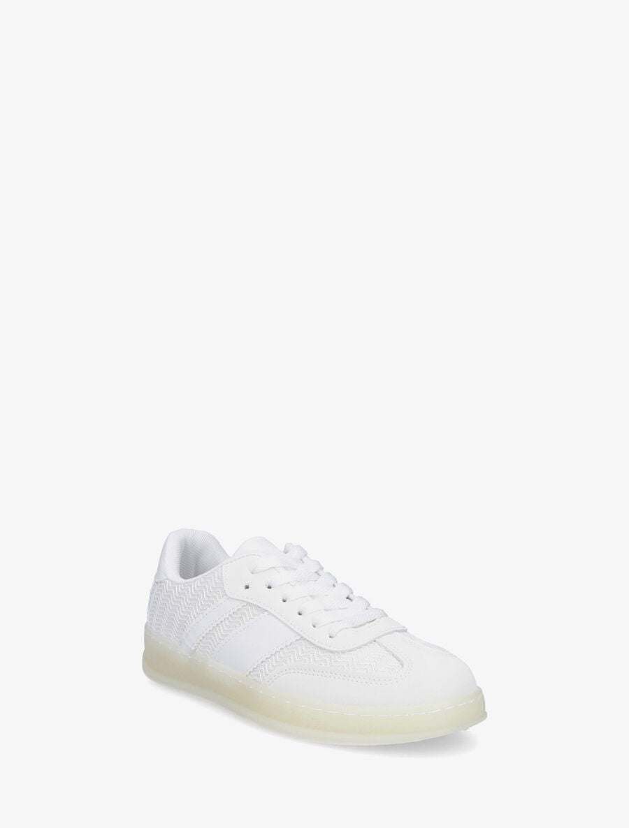 Sneakers bimatière et colorées - Blanc - 2