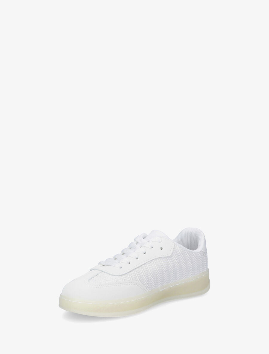 Sneakers bimatière et colorées - Blanc - 3