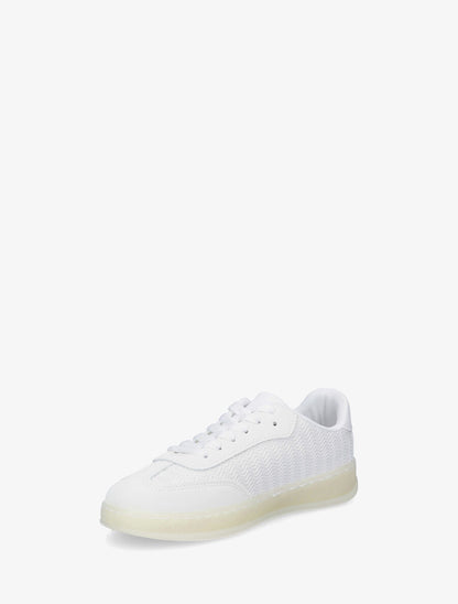 Sneakers bimatière et colorées - Blanc - 3