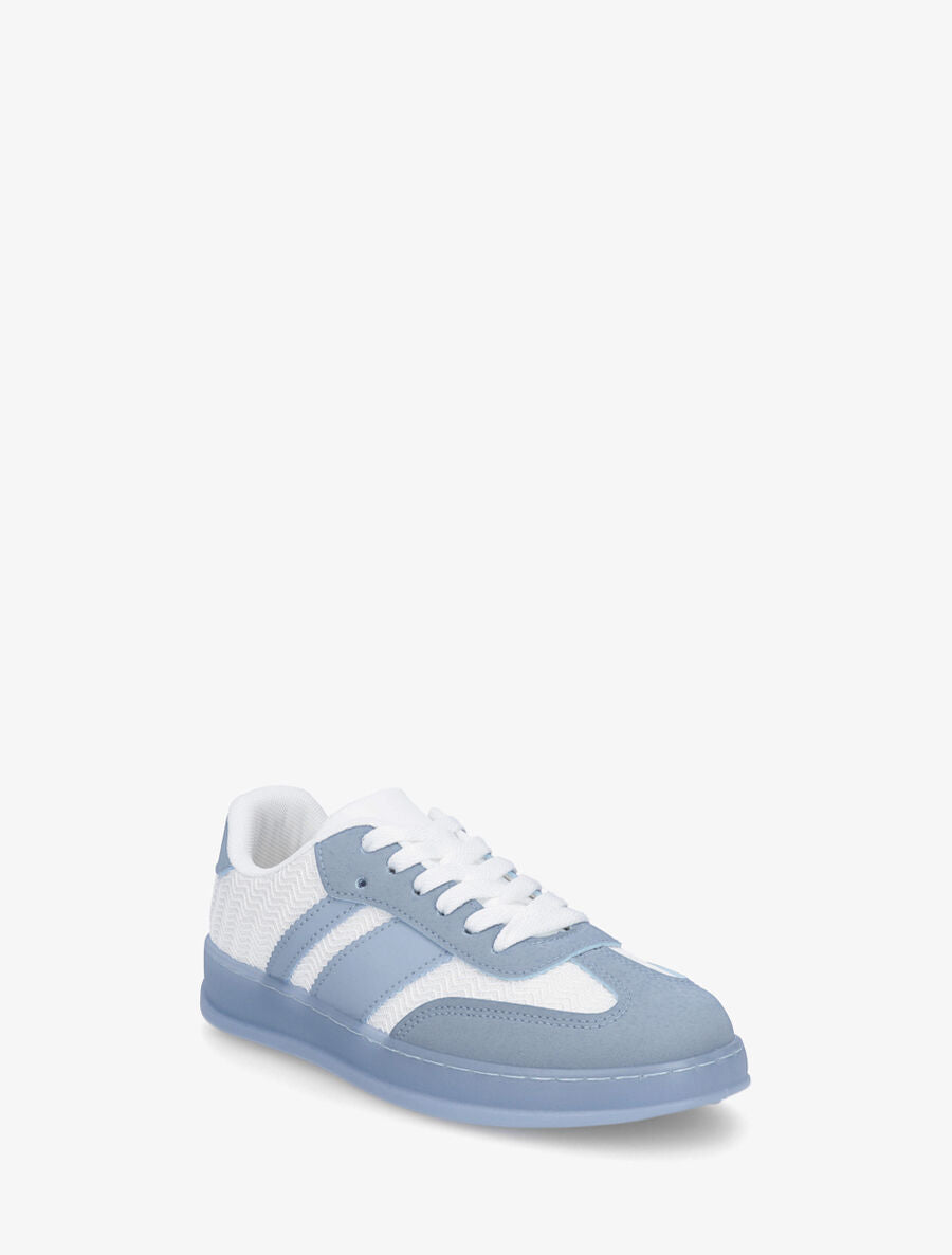 Sneakers bimatière et colorées - Bleu - 2