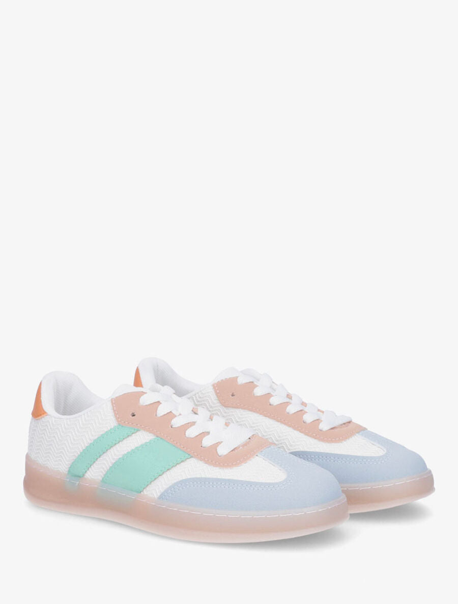 Sneakers bimatière et colorées - Vieux rose - 4
