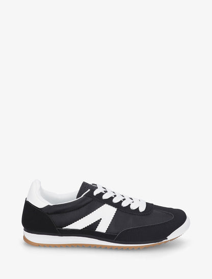 Sneakers en simili à languette texturée - Noir - 1