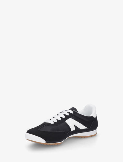 Sneakers en simili à languette texturée - Noir - 3