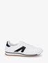 Sneakers en simili à languette texturée - Blanc - 5