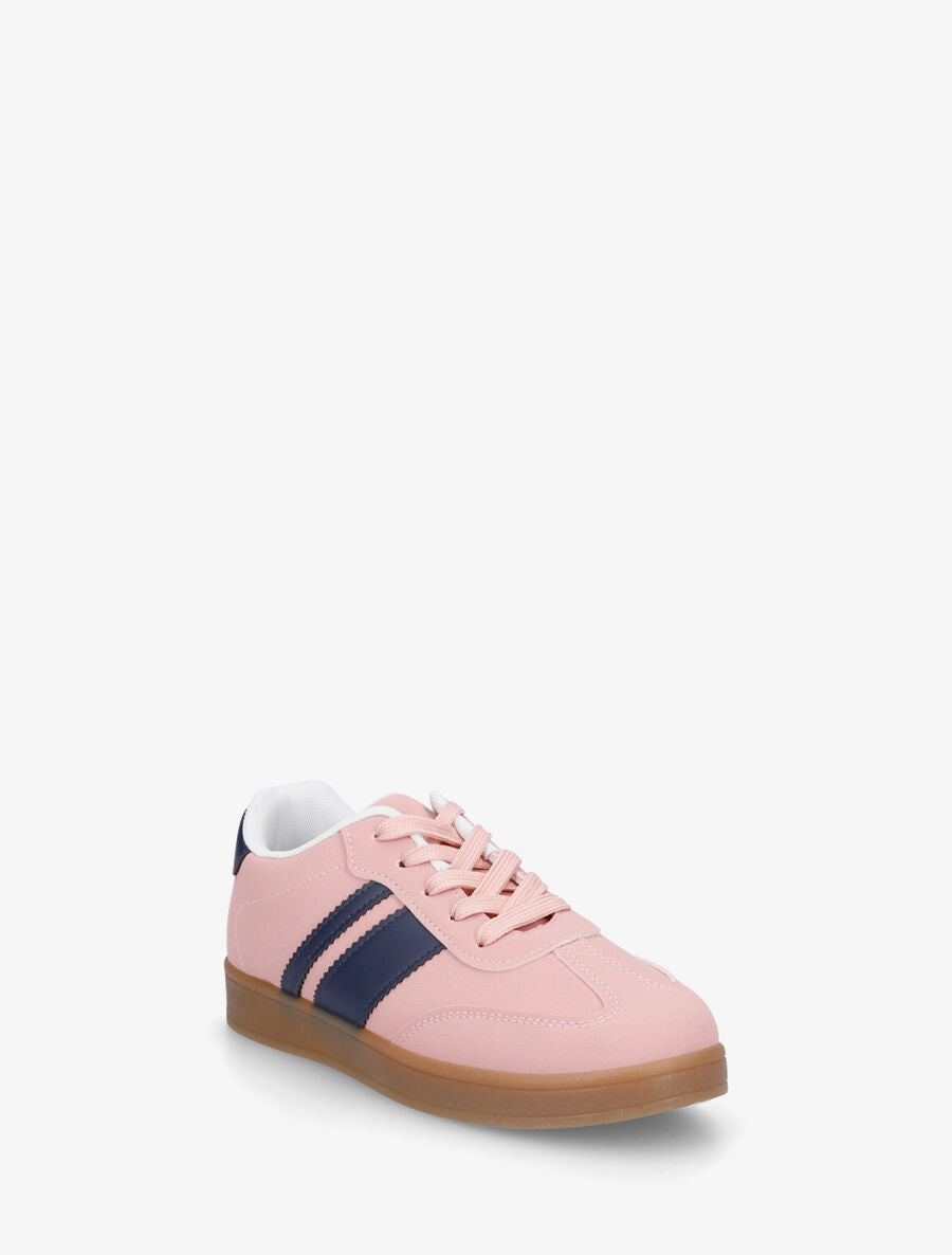 Sneakers color block à bandes contrastantes - Rose - 2