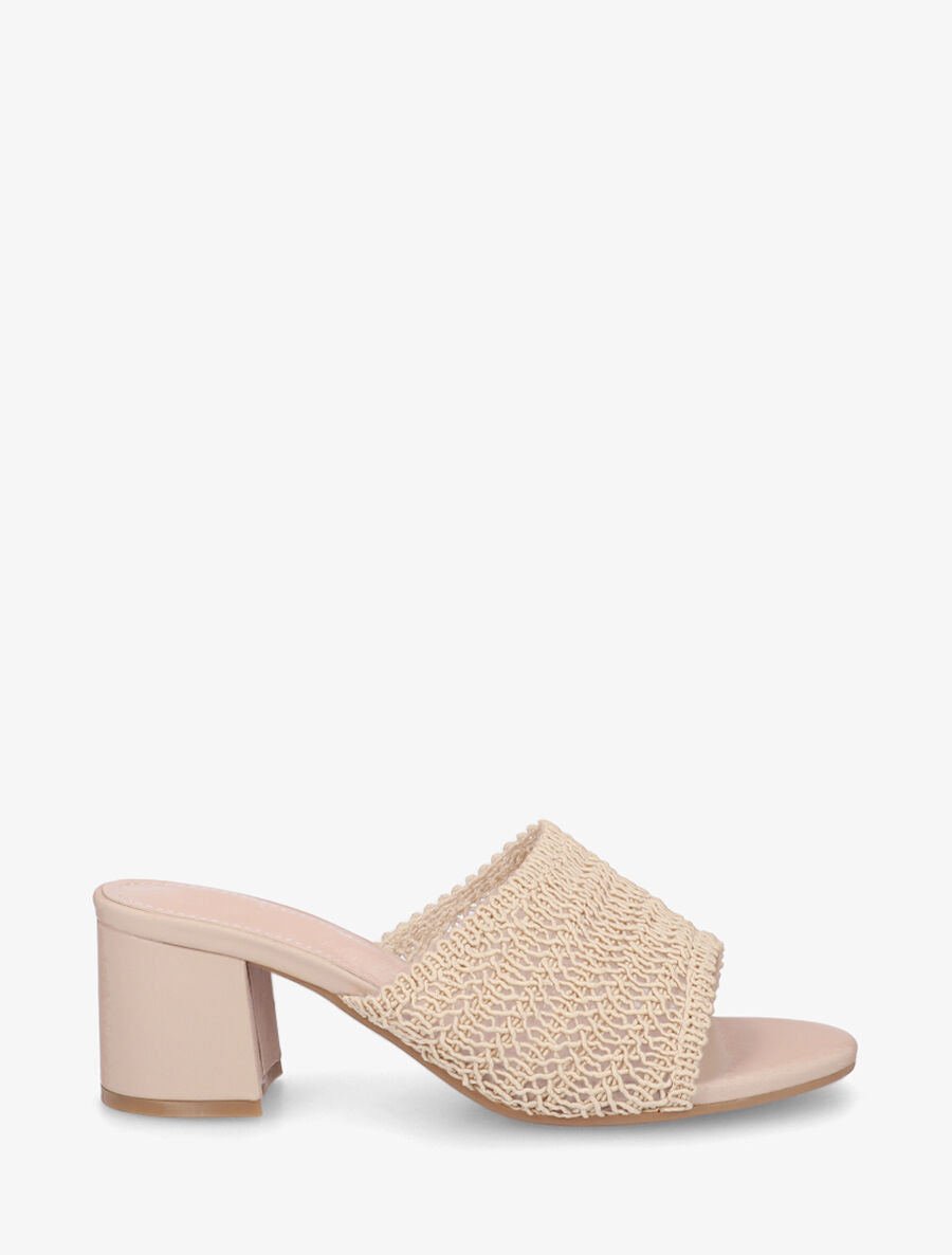 Mules à ganse style macramé - Taupe - 1