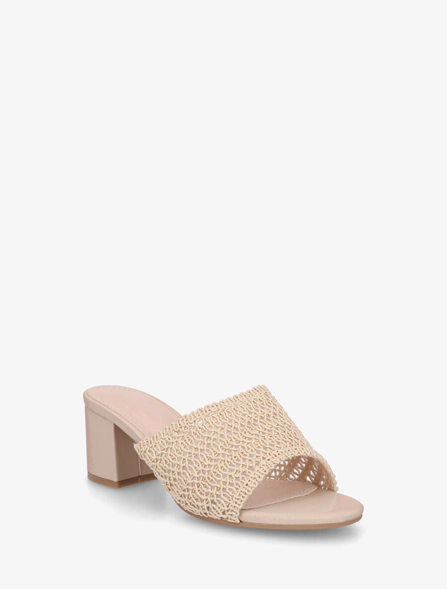 Mules à ganse style macramé - Taupe - 2