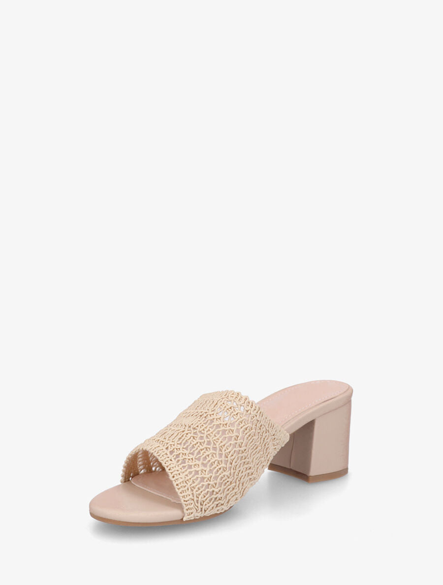 Mules à ganse style macramé - Taupe - 3