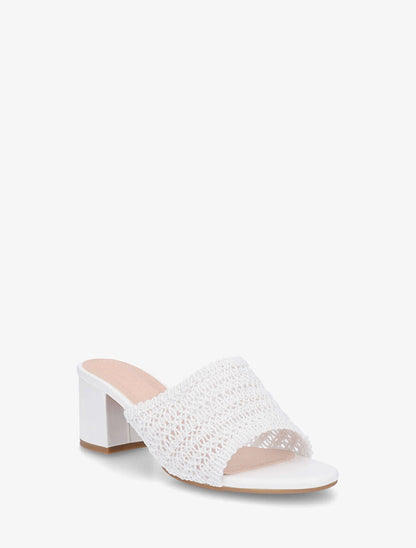 Mules à ganse style macramé - Blanc - 2