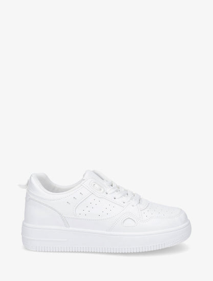 Baskets uni en simili - Blanc - 1