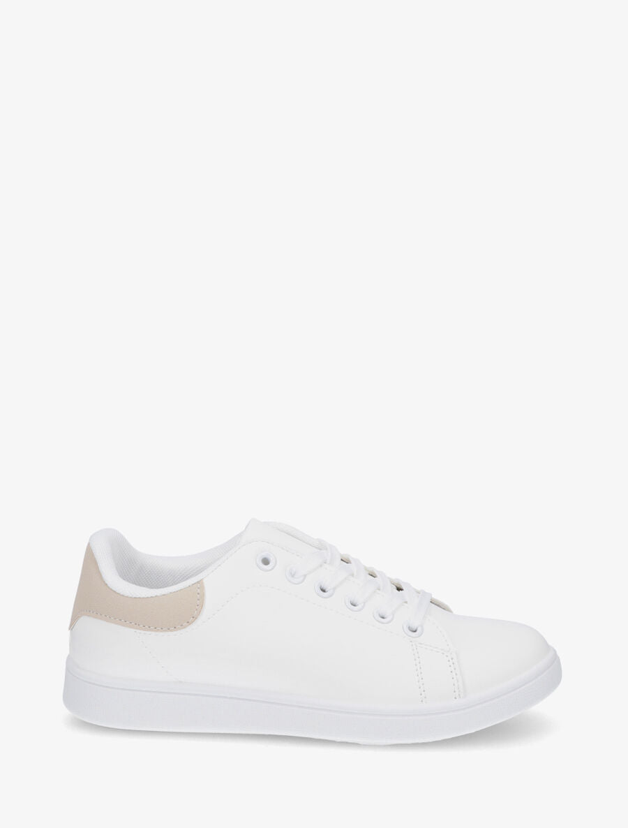 Sneakers classiques en simili - Beige - 1