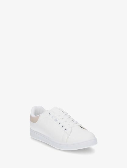 Sneakers classiques en simili - Beige - 2