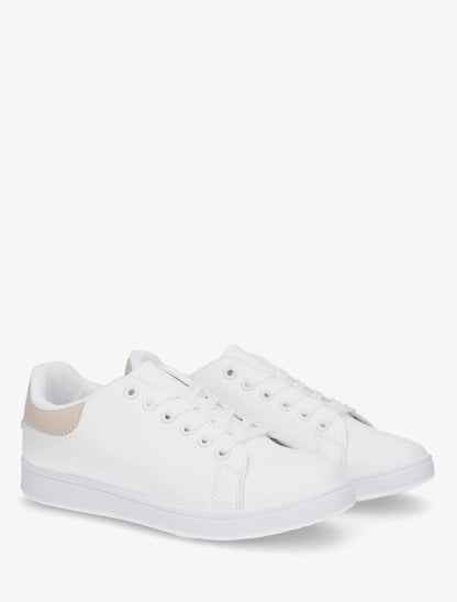 Sneakers classiques en simili - Beige - 4