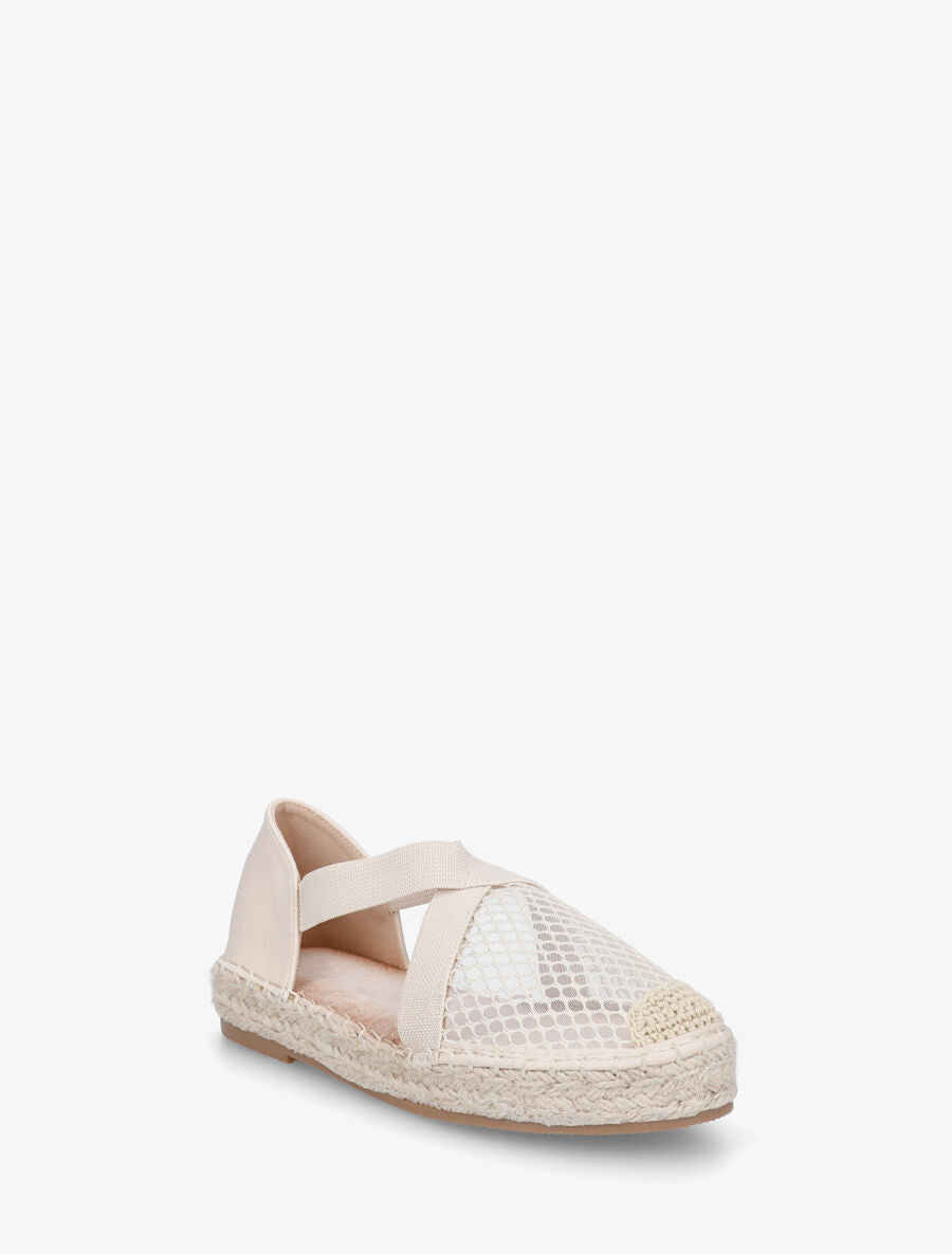 Espadrilles élastiquées effet mesh - Beige - 2