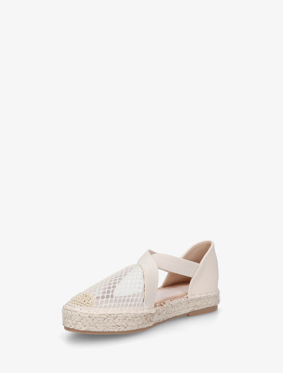 Espadrilles élastiquées effet mesh - Beige - 3
