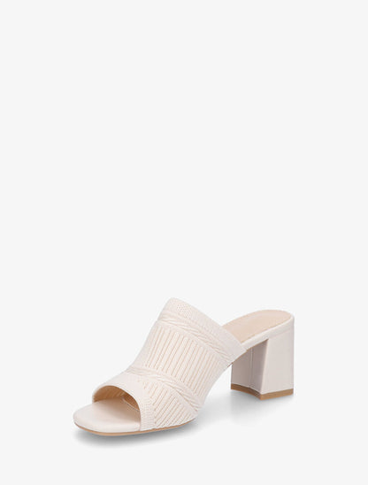 Mules à ganse en tissu - Beige - 3