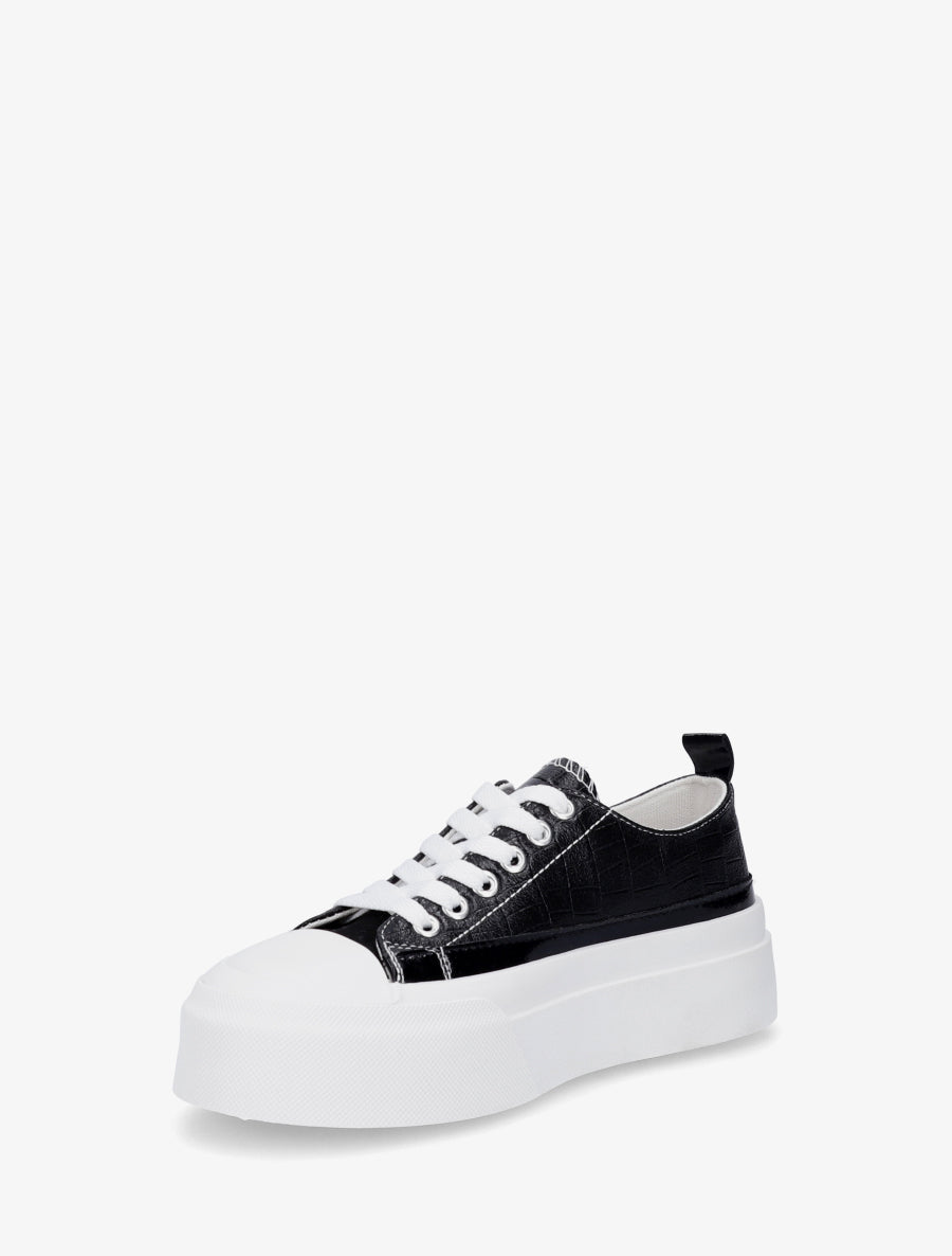 Sneakers à plaforme et texturé - Noir - 3