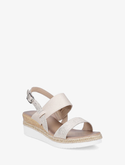 Sandales compensées irisées - Beige - 2