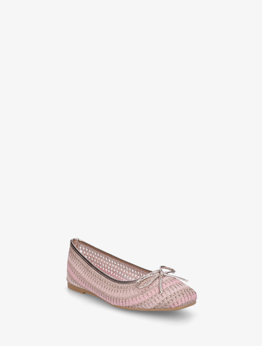 Ballerines plates tissées à détail irisé - Rose gold - 2