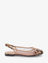 Ballerines plates en résille et suédine - Camel - 1